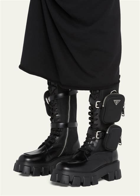 prada combat boots with pouch price philippines|chunky prada monolith boots.